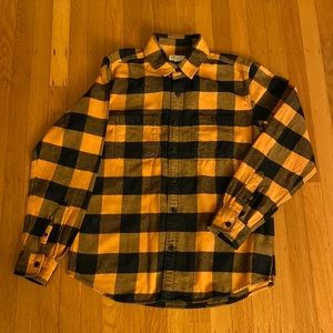Warm yellow buffalo button up flannel